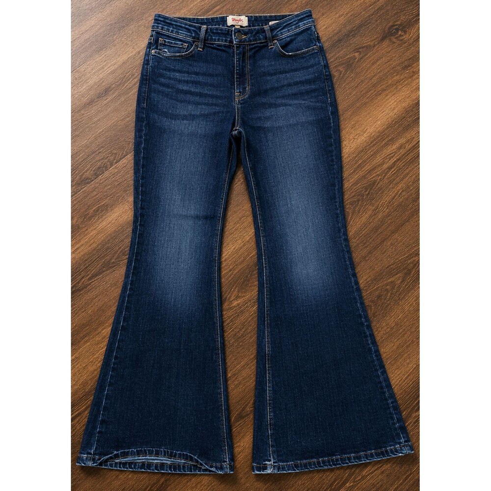 WRANGLER FIERCE FLARE JEANS WOMENS 14X32 DARK WASH HIGH RISE WESTERN